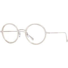 Garrett Leight Women's Eyeglasses - Lucite-Silver Metal Round Frame | PLAYA LU-SV