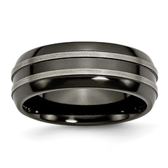 Titanium Black Ti Brushed and Polished 8mm Band | TB284