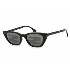Fendi Men's Sunglasses - Shiny Black Cat Eye Frame Smoke Mirror Lens | FE40089I 01C