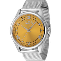 Invicta Men's Watch - Celestial Quartz Yellow Dial Silver Tone Mesh Bracelet | 48481