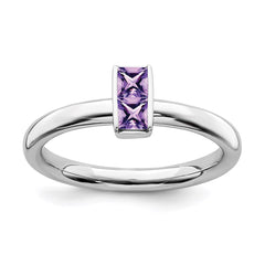 Sterling Silver Stackable Expressions Amethyst Ring | QSK2113