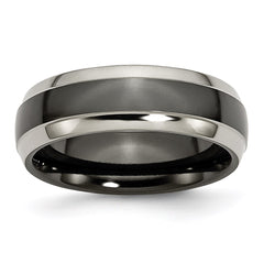 Titanium Black Ti Two-tone 7mm Polished Band | TB229