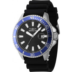 Invicta Men's Quartz Watch - Pro Diver Date Blue/Silver Tone Bezel Black Dial | 46130