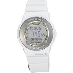 Casio Women's Watch - Baby-G Grey Digi Dial White Resin Strap World Time | BG1300-7