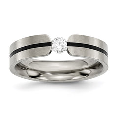 Titanium Black IP-plated 6mm Diamond Brushed Band | TB174AA