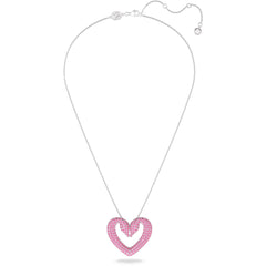 Swarovski Women's Pendant Necklace - Una Pink Crystal Rhodium Plated Large | 5631931