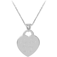 Classic Unisex Pendant with Chain - Sterling Silver Fly Close to My Heart | J-2588