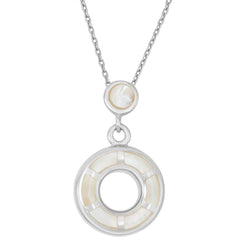 Classic Women's Pendant - Sterling Silver White Mother of Pearl Open Circle | K-7293