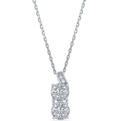 Classic Women's Pendant - Sterling Silver Us2gether Square Cubic Zirconia | K-7437