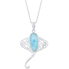 Women's Pendant - Sterling Silver Stingray Larimar | K-8292
