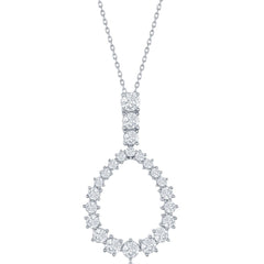 Classic Women's Pendant - Sterling Silver Open White CZ Pear-Shaped Design | K-8658