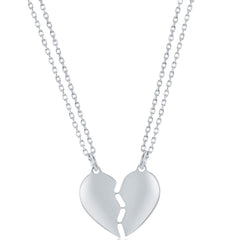 Classic Women's Necklace - Silver Breakable Heart with Lobster Closure | L-3622