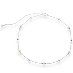 Classic Women's Necklace - Sterling Silver Small Freshwater Pearls and Beads | M-5552
