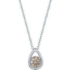 Classic Women's Necklace - Sterling Silver Alexandrite Birthstone Pear-shaped | M-6893