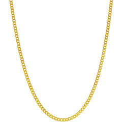 Classic Men's Chain - Gold Plated Sterling Silver 2mm Curb, 20 inch | Q-5732-20