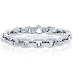 Classic Men's Bracelet - Silver Tone Stainless Steel Anchor Link Bracelet | ST-1600