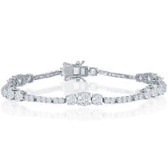 Classic Women's Bracelet - Sterling Silver Graduating White CZ Tennis | T-7877