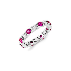Sterling Silver Stackable Expressions Created Ruby Ring | QSK1223