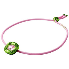 Swarovski Women's Necklace - Dulcis Pink Cushion Cut Crystal with Cord | 5601585