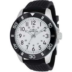 Invicta Men's Watch - Pro Diver Quartz White Dial Black Silicone Rubber Strap | 43629