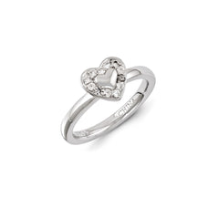 Sterling Silver Stackable Expressions Created White Sapphire Ring | QSK1254