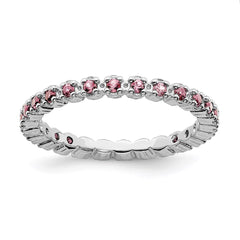 Sterling Silver Stackable Expressions Pink Tourmaline Ring | QSK359