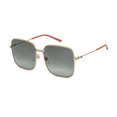 Gucci Unisex Sunglasses - Gold Square Metal Full Rim Frame Grey Lens | GG0443S 001