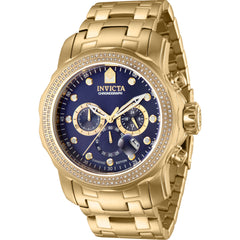 Invicta Men's Watch - Pro Diver Quartz Chrono Blue Dial Yellow Gold Bracelet | 37989