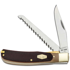 Schrade Folding Knife - Old Timer Steel Blade Sawcut Delrin Handle, 4.1 inch | SC97OT