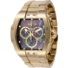 Invicta Men's Watch - S1 Rally Chrono Black Mop Dial Yellow Gold Bracelet | 45703