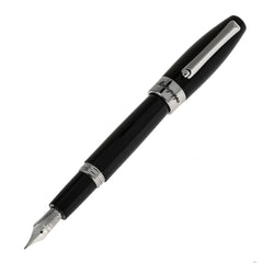 Montegrappa Fortuna Black with Silver Fountain Pen