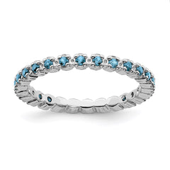 Sterling Silver Stackable Expressions Blue Topaz Ring | QSK361