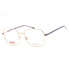 Hugo Women's Eyeglasses - Gold Violet Metal Geometric Full Rim Frame | HG 1279 0S9E 00