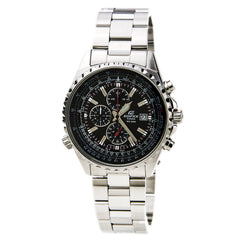Casio Men's Edifice Black Dial Steel Bracelet Chronograph Watch | EF527D-1A