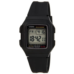 Casio Men's Classic Multi-Function Alarms Grey Digital Dial Black Resin Watch | F201WA-1A