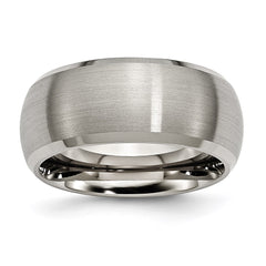 Titanium Beveled Edge 10mm Satin and Polished Band | TB113