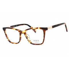 Tous Women's Eyeglasses - Shiny Brown Havana/Yellow Cat Eye Shape Frame | VTOB29L 0743