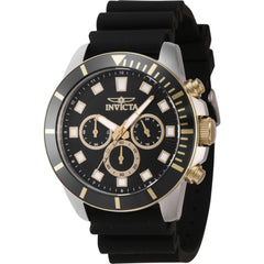 Invicta Men's Watch - Pro Diver Quartz Chronograph Black Dial Silicone Strap | 46081