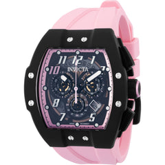 Invicta Men's Watch - Racing Black and Pink Transparent Dial Silicone Strap | 47186
