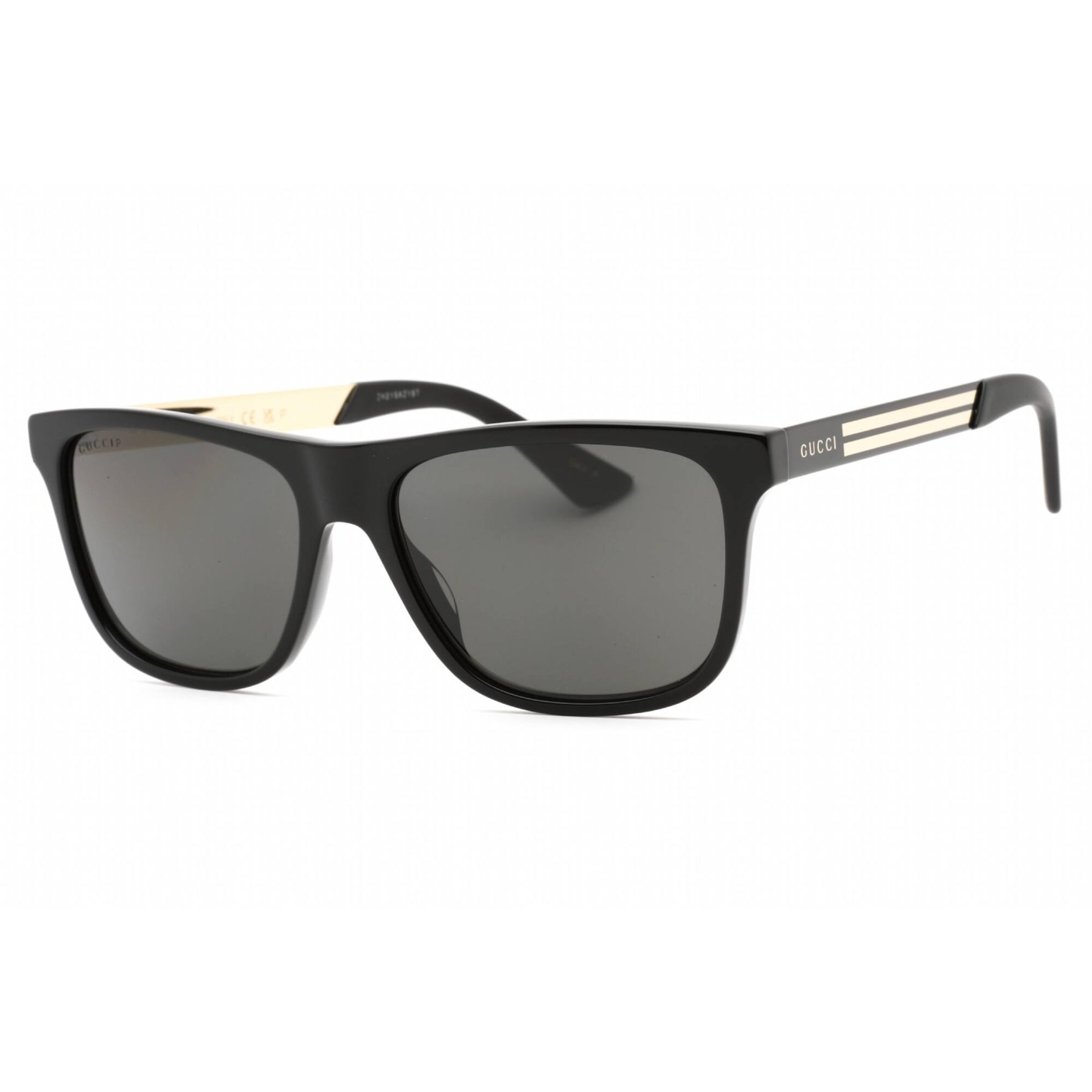 NEW Gucci Square Acetate & Metal Sunglasses Gucci Gold Metal Black Acetate Oversized Square Frame  main image 3