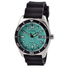 Citizen Men's Watch - Eco-Drive Turquoise Dial Black Polyurethane Strap | AW1760-14X
