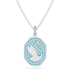 Swarovski Women's Necklace - Signum Swan Blue Crystals Pave Long | 5628546