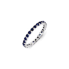 Sterling Silver Stackable Expressions Created Sapphire Ring | QSK1211