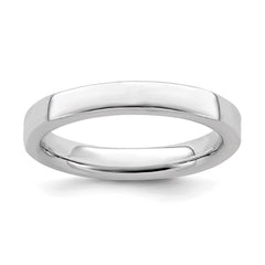 Sterling Silver Stackable Expressions Rhodium Ring | QSK263