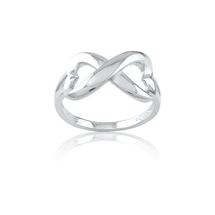 Sterling Silver Heart Infinity Ring - W-9703