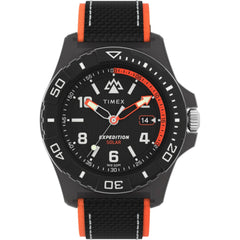 Timex Men's Watch - Expedition Rotating Bezel Black and Orange Strap | TW2V66100JR