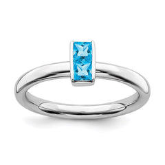 Sterling Silver Stackable Expressions Blue Topaz Ring | QSK2123