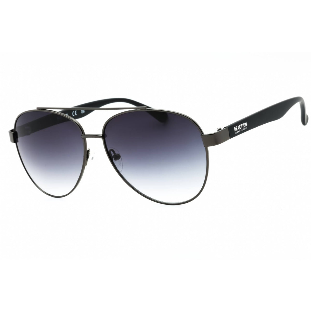 NWT Kenneth Cole Reaction KC1318-10B Light Nickeltin Aviator 58mm Sunglasses Kenneth Cole Reaction Mens Nickeltin Sunglass Metal Aviator  main image 2