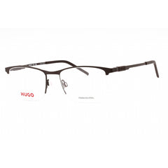 Hugo Men's Eyeglasses - Matte Brown Metal Rectangular Half Rim Frame | HG 1103 0YZ4 00