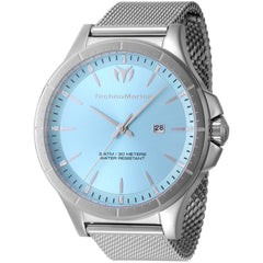 Technomarine Men's Watch - MoonSun Quartz Light Blue Dial Mesh Bracelet | TM-822005